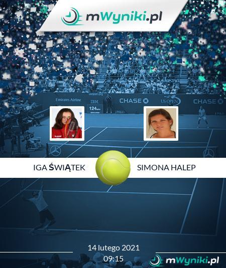 Iga Świątek - Simona Halep wynik 14 lutego 2021 1/8 ...
